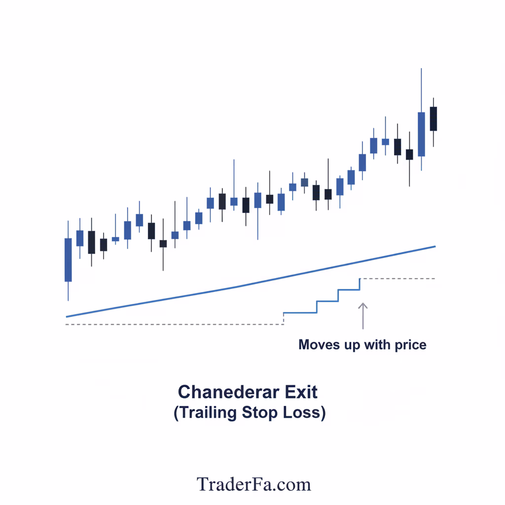 حد ضرر متحرک (Trailing Stop Loss) با روش خروجی چلچراغ بر اساس ATR